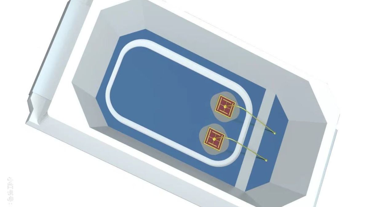 The-packing-of-led-chip-with-gold-wires-bonding